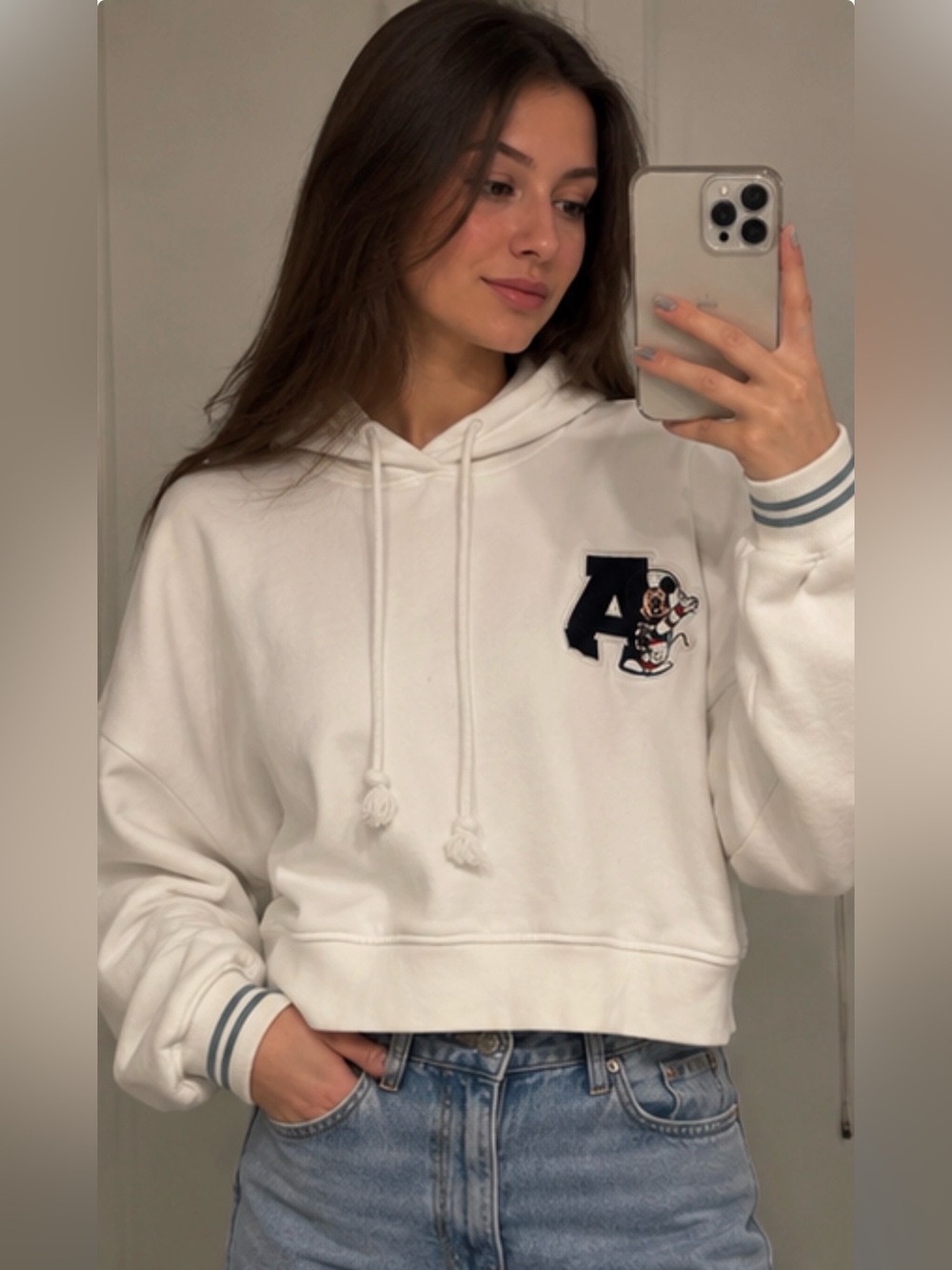 adidas Originals x Disney Mickey Mouse Cropped Hoodie Size M